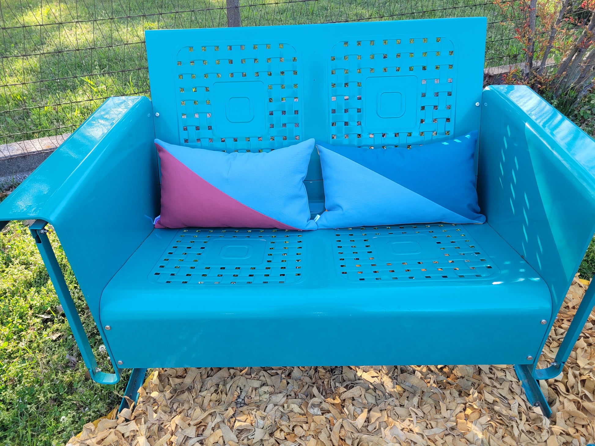 50s Mod Geometric Outdoor Throw Pillow Lumbar 12x20"