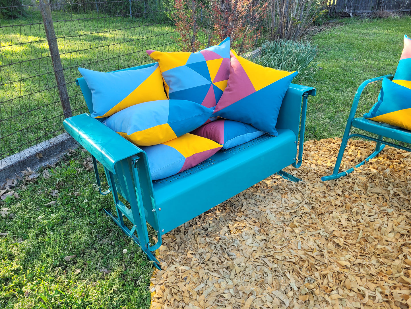 50s Mod Geometric Outdoor Throw Pillow 20"
