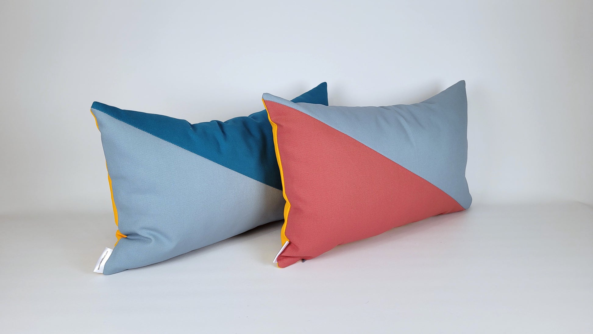 50s Mod Geometric Outdoor Throw Pillow Lumbar 12x20"