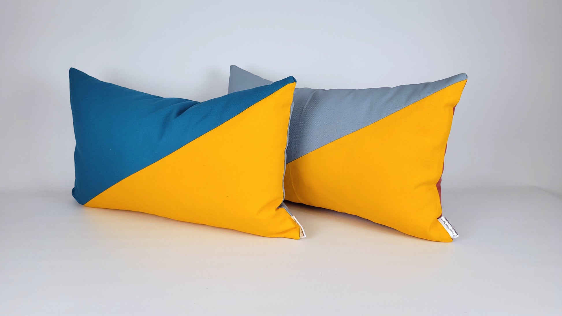 50s Mod Geometric Outdoor Throw Pillow Lumbar 12x20"