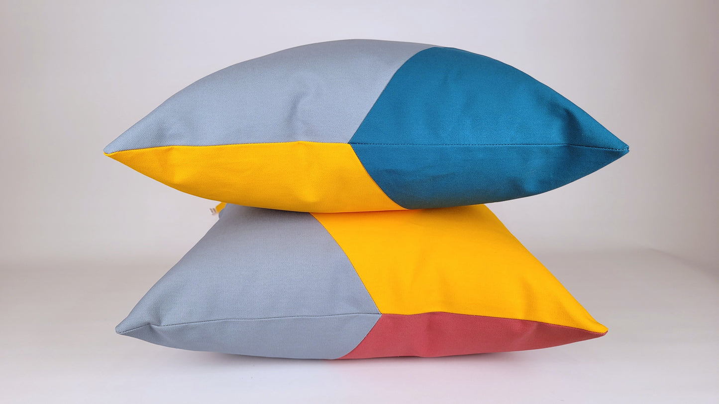 50s Mod Geometric Outdoor Throw Pillow 20"