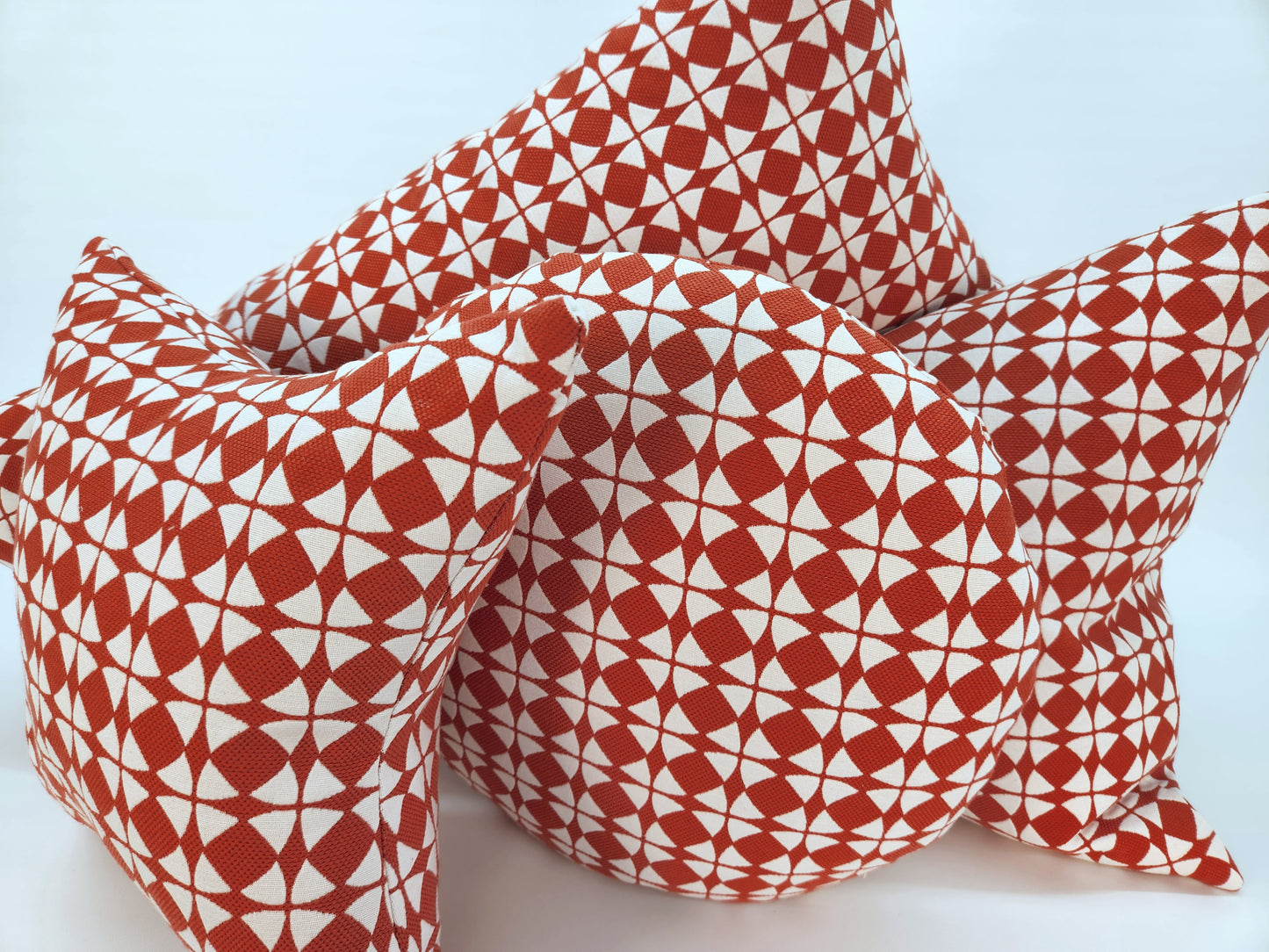 Explorer58 Round 16" Pillow Cover, Thruster Red, with or without Feather Insert, Handmade by Houston and Scott