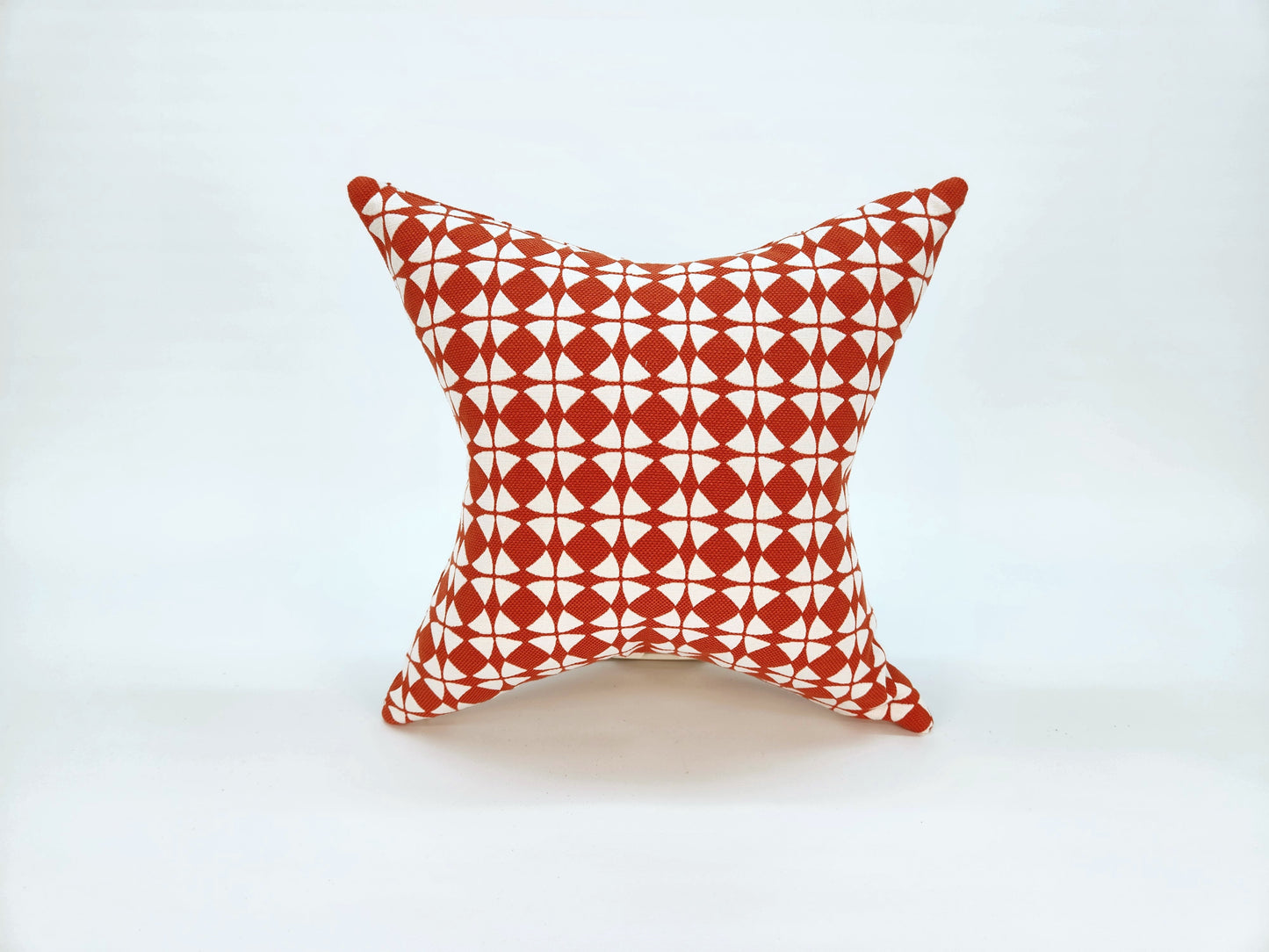 Explorer58 Star Shaped Pillow Cover, Thruster Red, with or without Feather Insert. Handmade by Houston and Scott