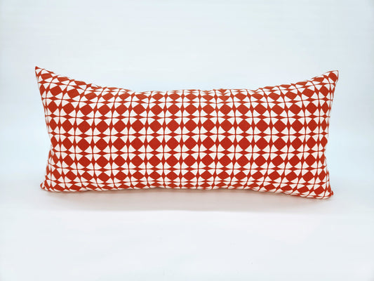Explorer58 Rectangular Lumbar Pillow Cover, Thruster Red, Various Sizes, with or without Inserts, Handmade by Houston and Scott