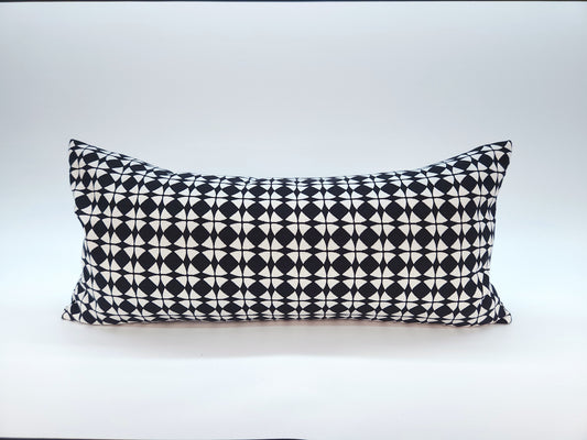 Explorer58 Rectangular Lumbar Pillow Cover, Deep Space Black, Various Sizes, with or without Inserts, Handmade by Houston and Scott