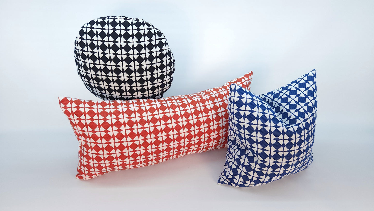 Explorer58 Round 16" Pillow Cover, Deep Space Black, with or without Feather Insert, Handmade by Houston and Scott