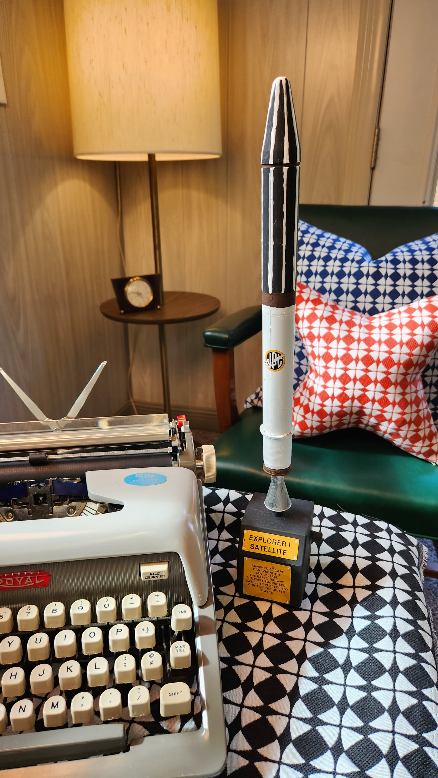 Explorer58 Square Pillow Cover, Thruster Red, Various Sizes, with or without Inserts, Handmade by Houston and Scott