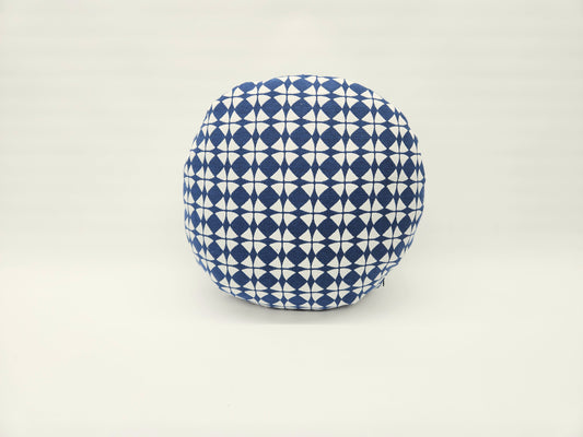 Explorer58 Round 16" Pillow Cover, Cape Canaveral Blue, with or without Feather Insert, Handmade by Houston and Scott