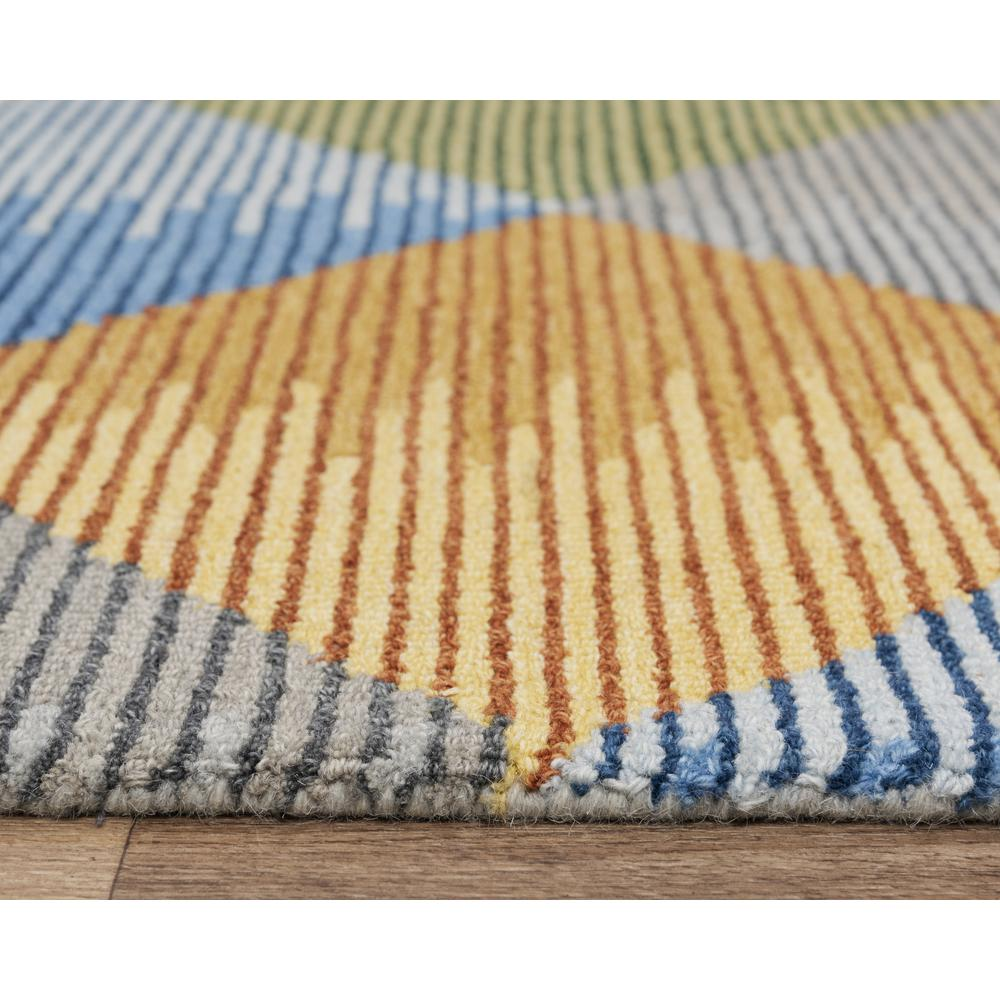 Heathered Diamond Wool Area Rug, Blue/Green/Yellow 5'x7'6"