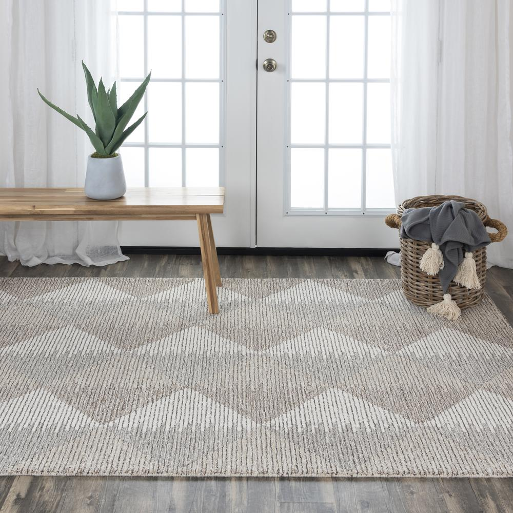 Heathered Diamond Wool Area Rug, Ivory 7'9"x9'9"