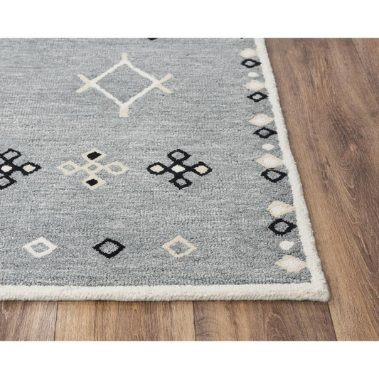 Santa Fe Gray Wool Blend Area Rug 7'9"x9'9"