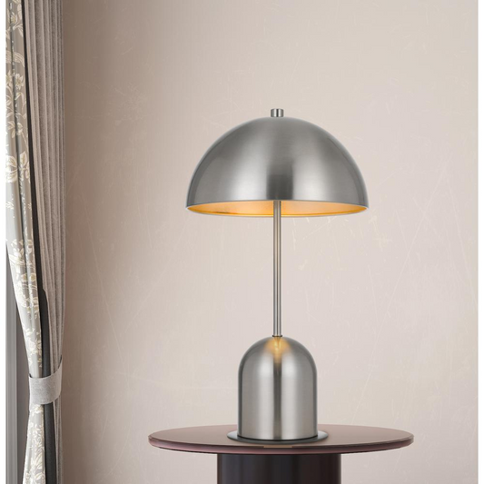 Metal Accent Lamp with Touch-On touch sensor switch, Brushed Steel 20"
