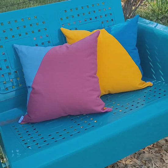 50s Mod Geometric Outdoor Throw Pillow 20"
