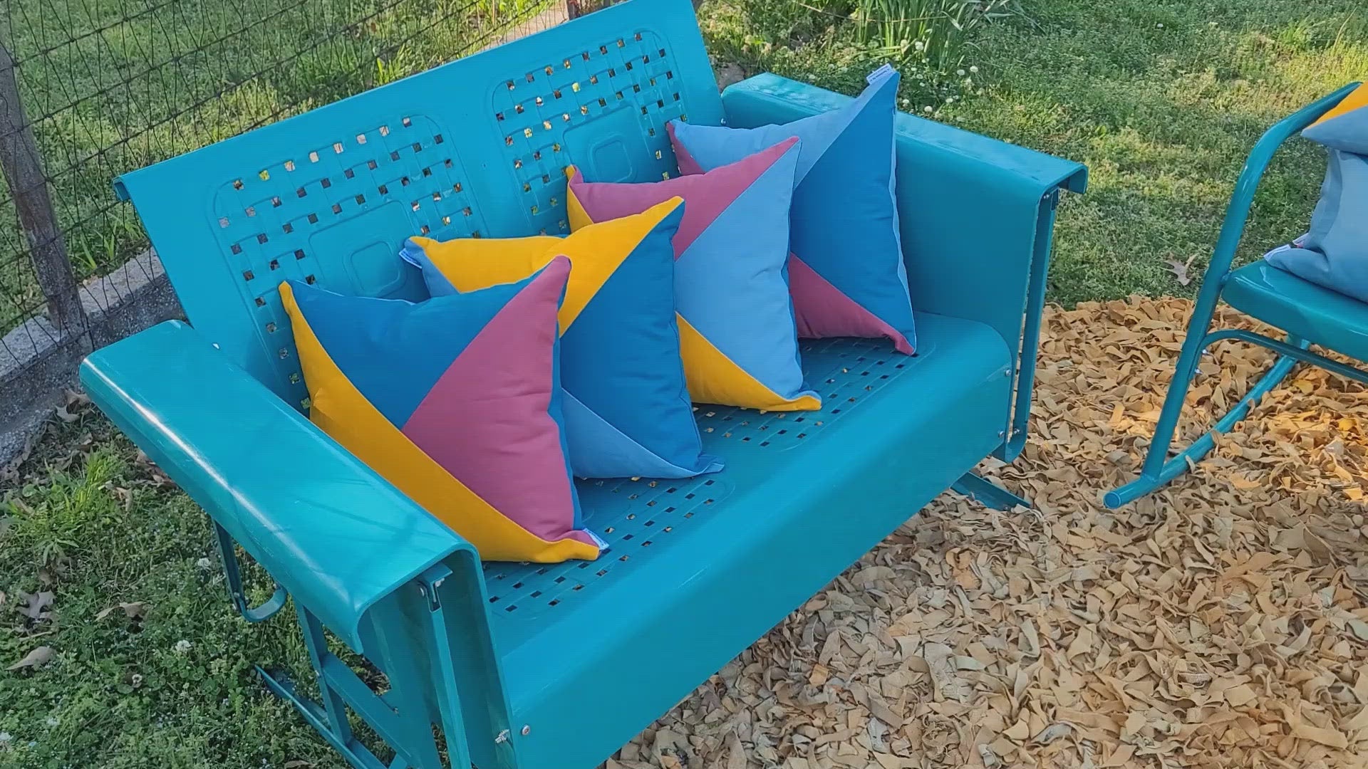 50s Mod Geometric Outdoor Throw Pillow 18"