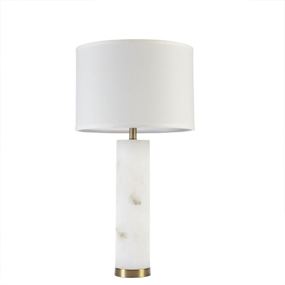 Solid Alabaster Stone Table Lamp 30"