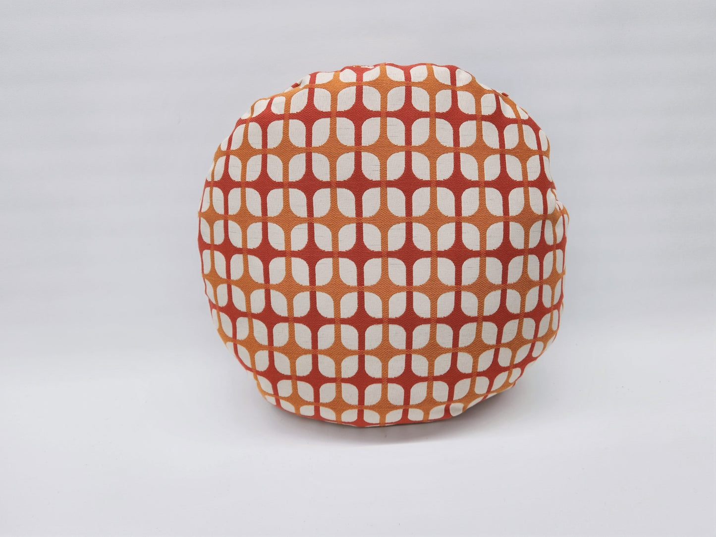 Breeze Block Vintage Inspired Round 16" Pillow Cover, Tangerine, with or without Feather Insert