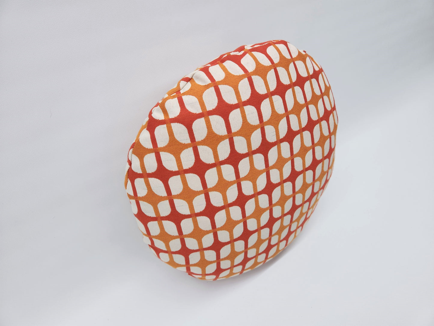 Breeze Block Vintage Inspired Round 16" Pillow Cover, Tangerine, with or without Feather Insert