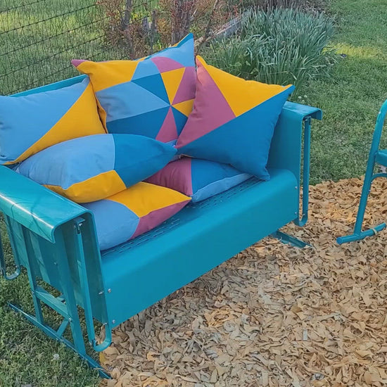50s Mod Geometric Outdoor Throw Pillow 20"